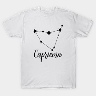 Capricorn Zodiac in Black T-Shirt